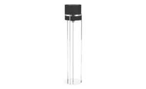 Stehleuchte 1-flammig Textil  Round Lights Chrome - schwarz - Maße (cm): H: 146  Ø: 30