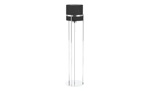Stehleuchte 1-flammig Textil  Round Lights Chrome - schwarz - Maße (cm): H: 146  Ø: 30