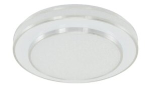 KHG LED-Deckenleuchte chrom/weiß - weiß - Kunststoff - Maße (cm): H: 10