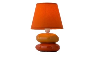 levelone Tischlampe orange m. Keramikfuß
