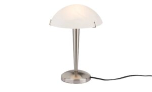 KHG Tischlampe nickel matt mit Touchdimmer - silber - Maße (cm): H: 32  Ø: 24