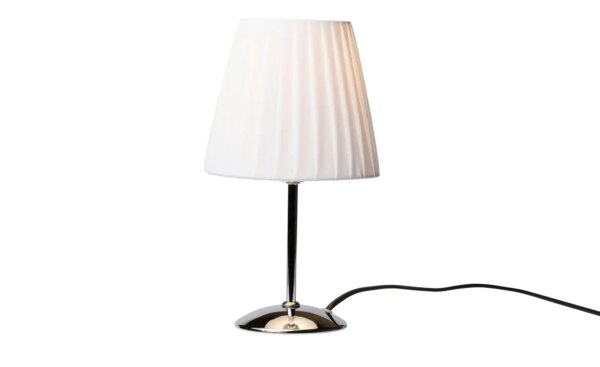 for friends Tischlampe chrom mit weißem Kunststoffschirm - weiß - Maße (cm): H: 29  Ø: 16