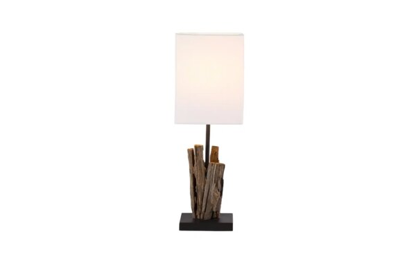 Paul Neuhaus Tischlampe mit Fuß aus Treibholz - weiß - Maße (cm): B: 15 H: 43 T: 15