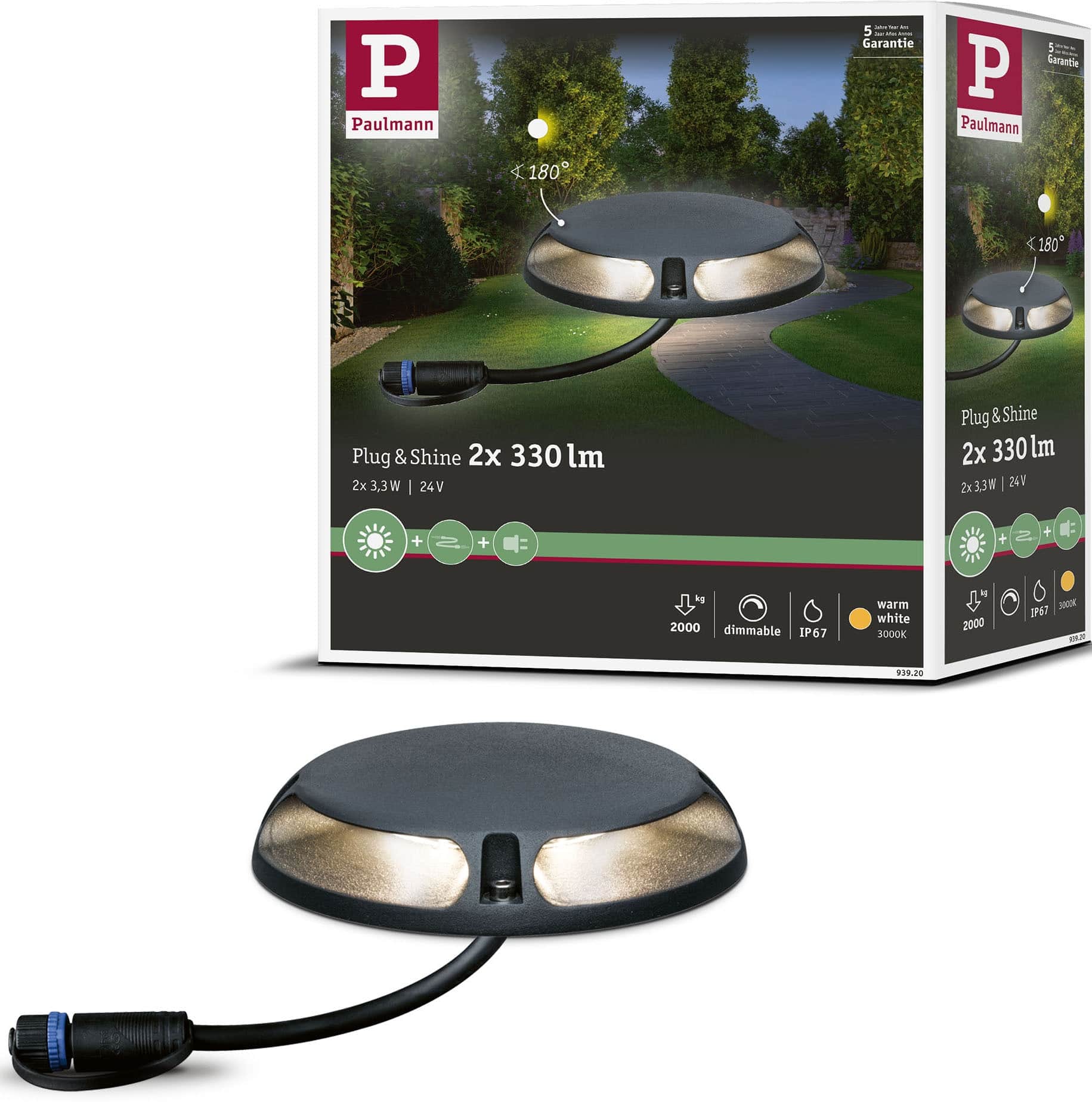 Paulmann LED Sockelleuchte "Plug & Shine"